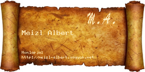 Meizl Albert névjegykártya
